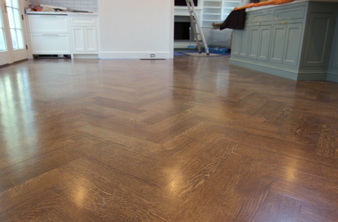 herringbone wood floors